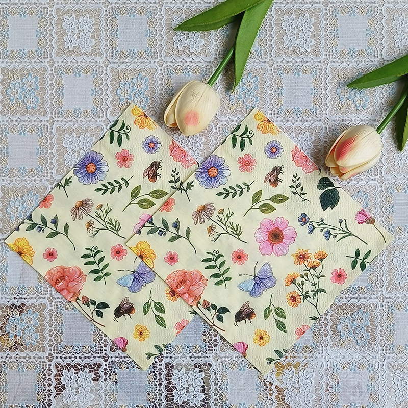 Direct sales from the factory with cross-border color printed napkins, virgin wood pulp color printed party printed napkins
