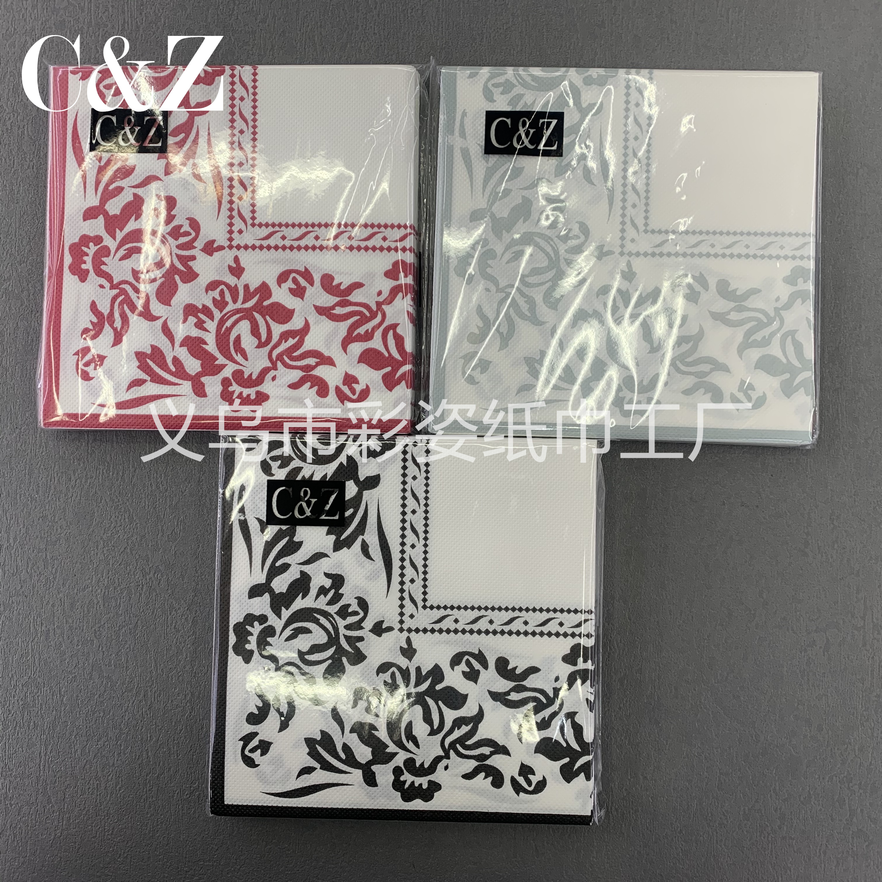 Gold and Silver Black Flower series napkins, tissues, printed napkins, square towels, double-layer tissues, factory direct sales pic 1
