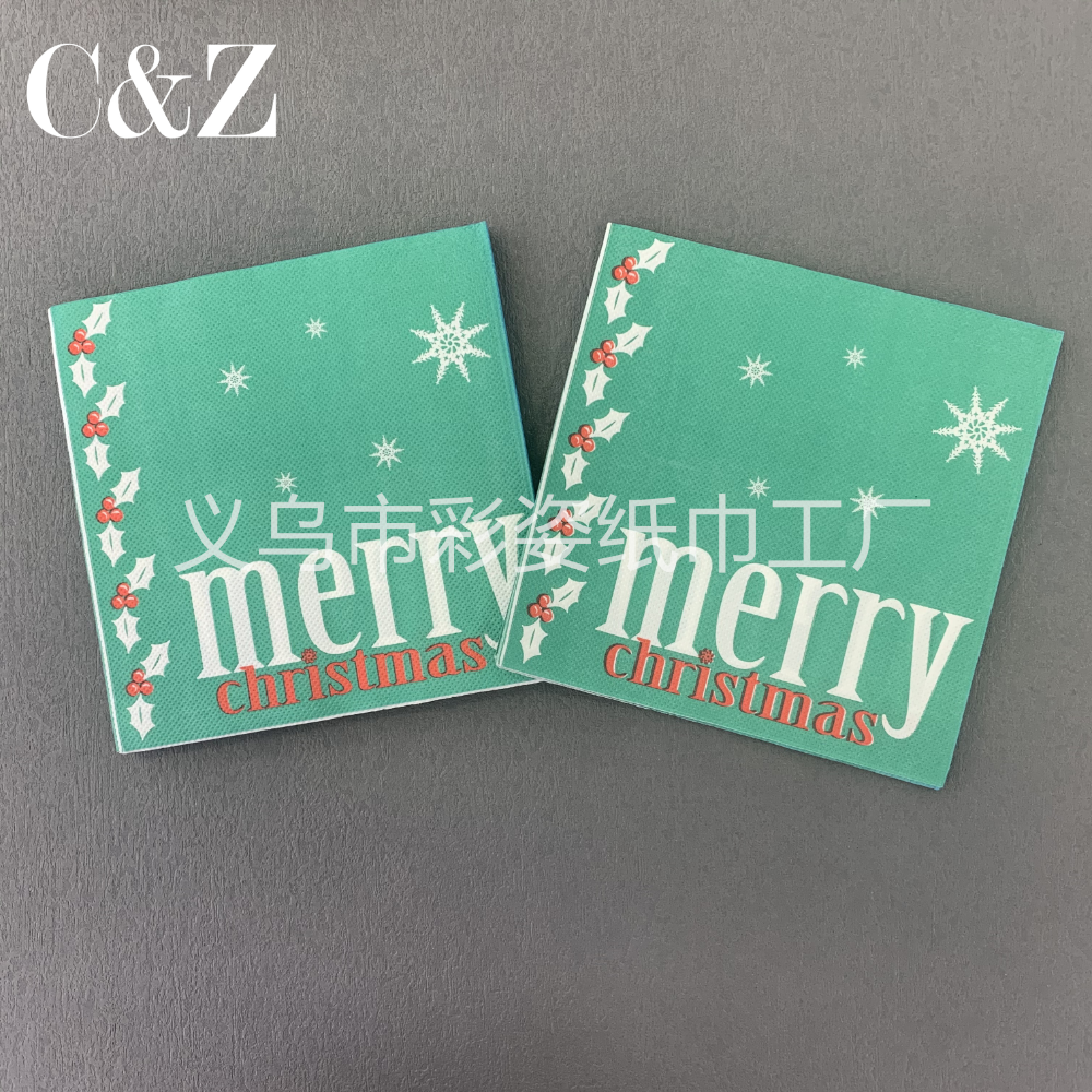 Christmas series napkins, tissues, foreign trade printed napkins, square towels, double-layer tissues, factory direct sales