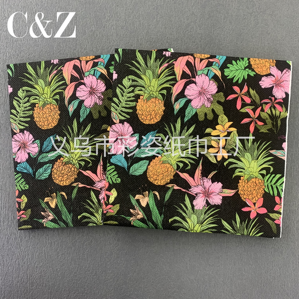 Flower and grass series napkins, tissues, foreign trade printed napkins, square towels, double-layer tissues, factory direct sales Item Picture