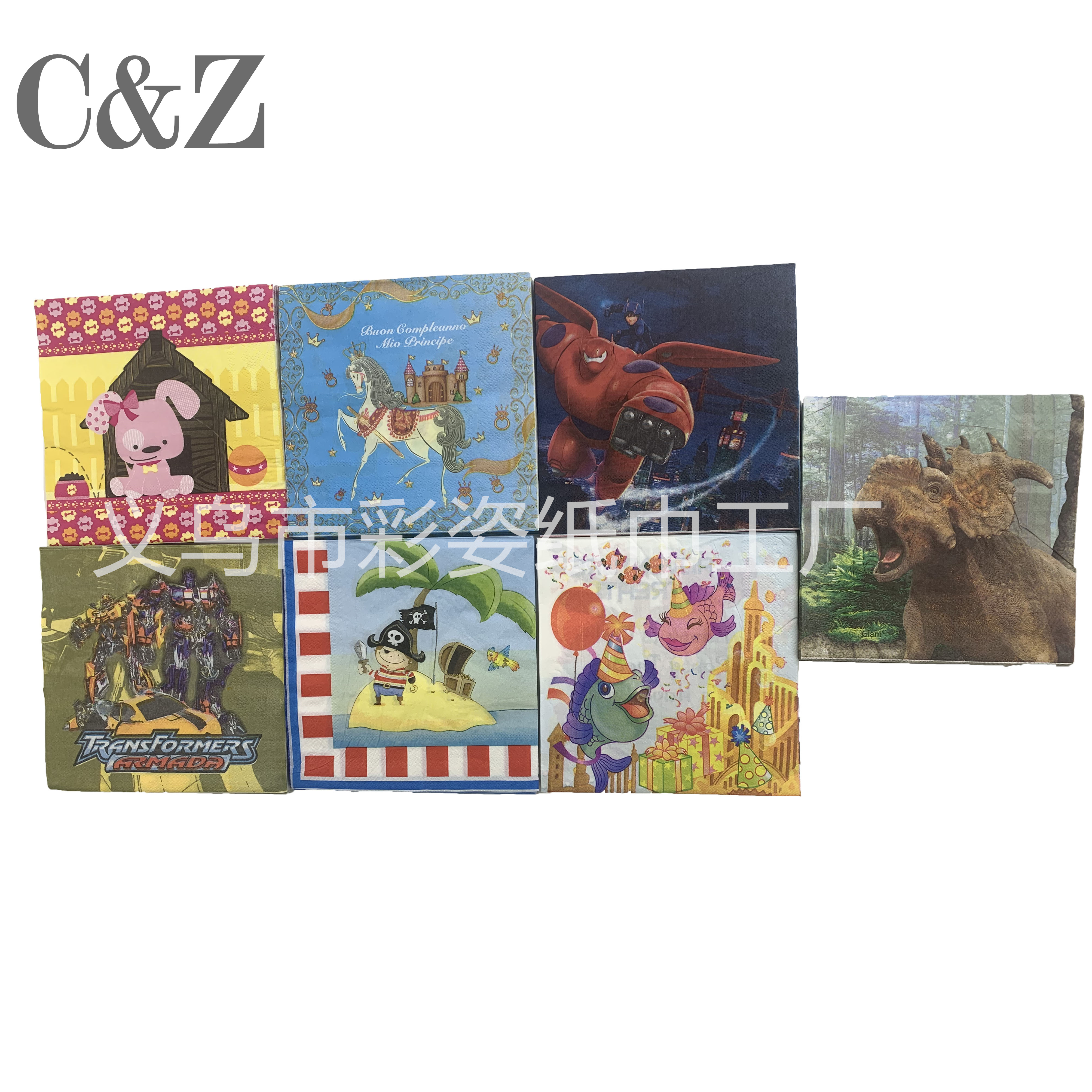 Cartoon series napkins, tissues, foreign trade printed napkins, square towels, double-layer tissues, factory direct sales pic 2