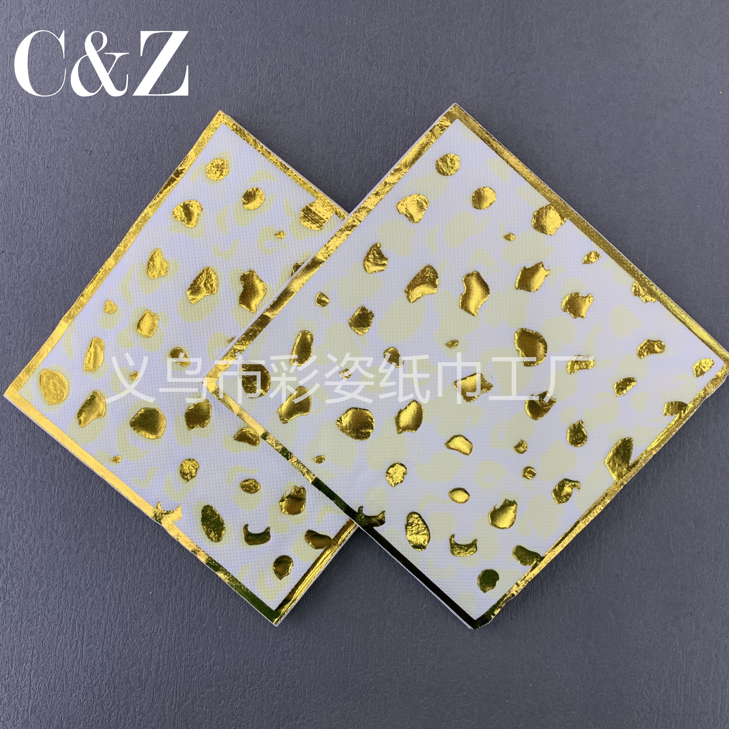 Gold-embossed series napkins, foreign trade printed napkins, square towels, double-layer napkins, factory direct sales pic 5