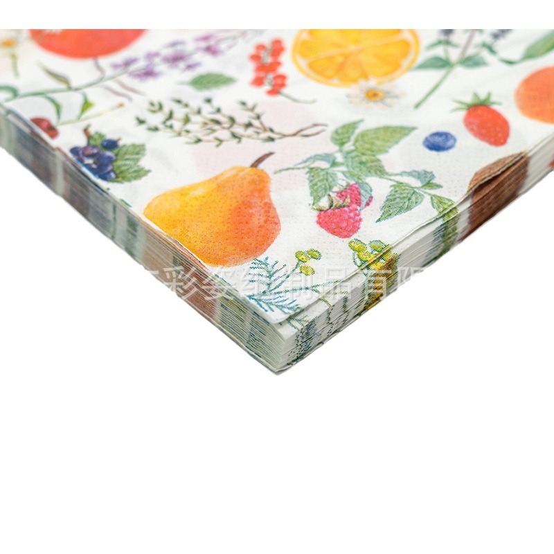 Birthday party double-layer napkins, Western restaurant napkins, colored printed napkins, festival party supplies napkins Application Scenario