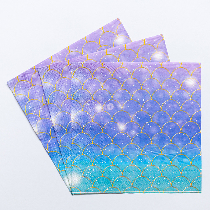 In-stock cross-border fish-patterned tissues, party tissues, napkins, party atmosphere tissues, flower and plant restaurant square tissues Application Scenario