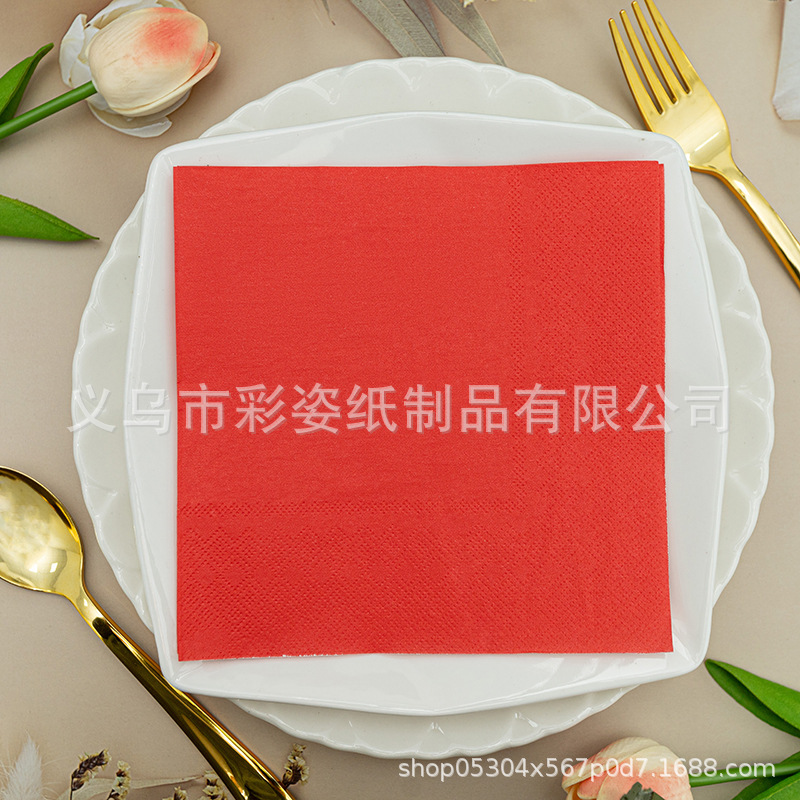 【 In Stock 】25cm*25cm single-color double-layer printed tissues, printed napkins, creative tissues, facial tissues Item Picture