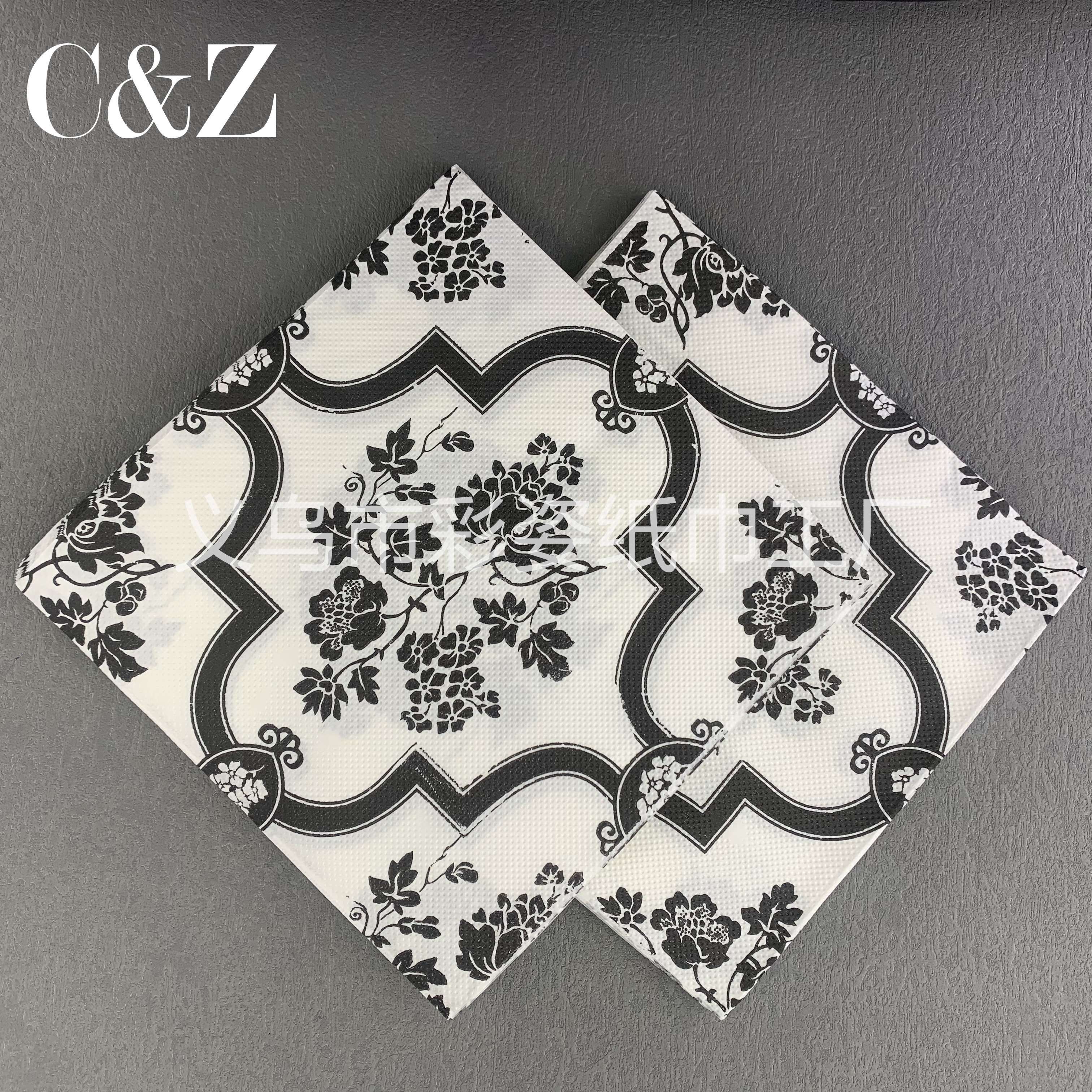 Gold and Silver Black Flower series napkins, tissues, printed napkins, square towels, double-layer tissues, factory direct sales pic 7