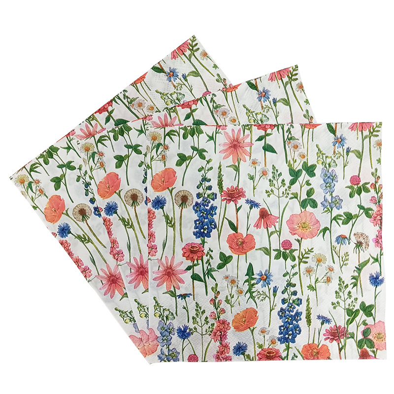 The manufacturer supplies colorful creative theme "happy birthday" printed napkins and flower festival napkins Application Scenario