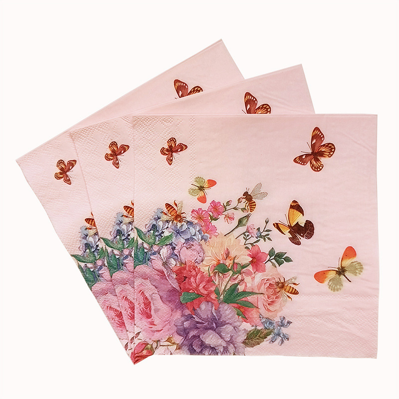 【 In Stock 】 Factory direct sales of cross-border Christmas printed tissues, napkins, Christmas printed party handkerchiefs and square towels Application Scenario