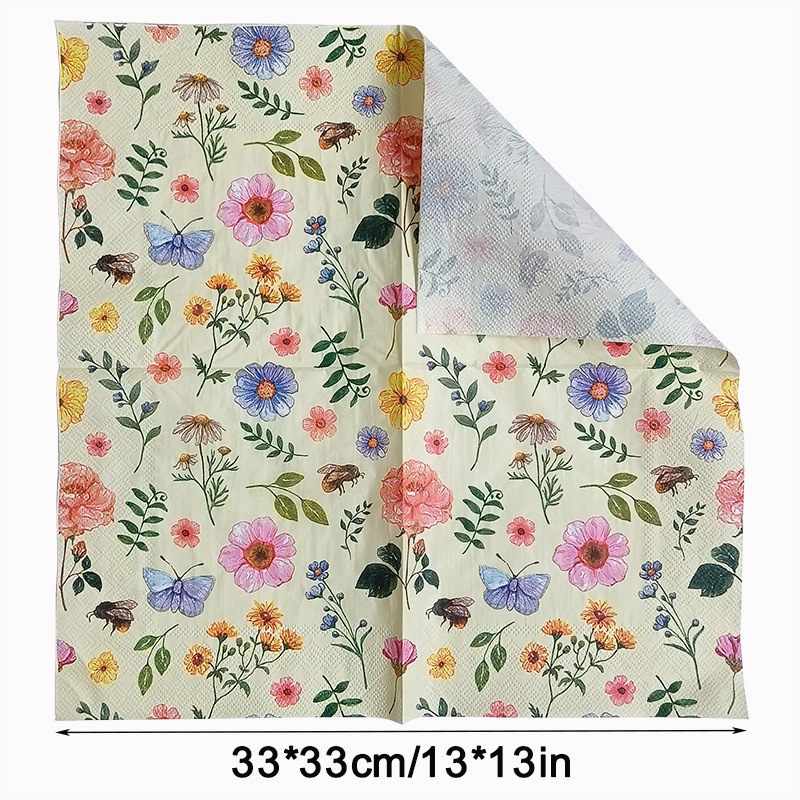 Direct sales from the factory with cross-border color printed napkins, virgin wood pulp color printed party printed napkins Specification image