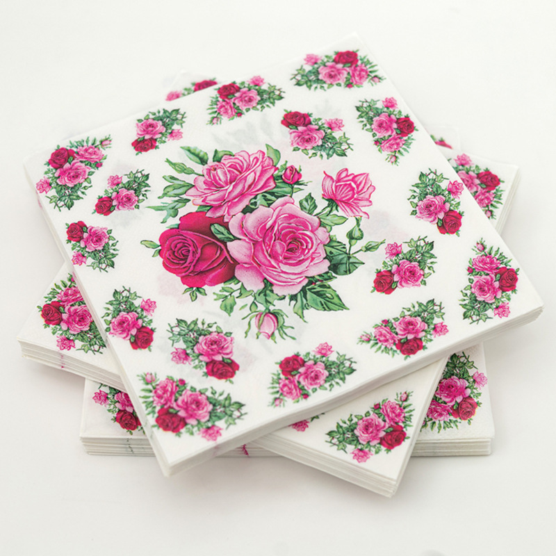 Double-layer napkins for festival parties, Western restaurant napkins, colored printed napkins, festival party supplies napkins