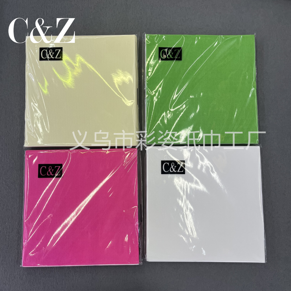 Single-color napkins, handkerchief tissues, facial tissues, 33*33cm, restaurant printed napkins, direct sales from foreign trade factory