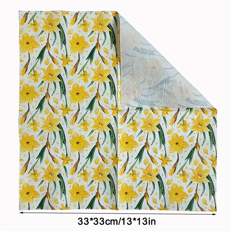 Factory direct sales of new cross-border colored printed napkins, virgin wood pulp colored printed facial tissues, party tissues Specification image