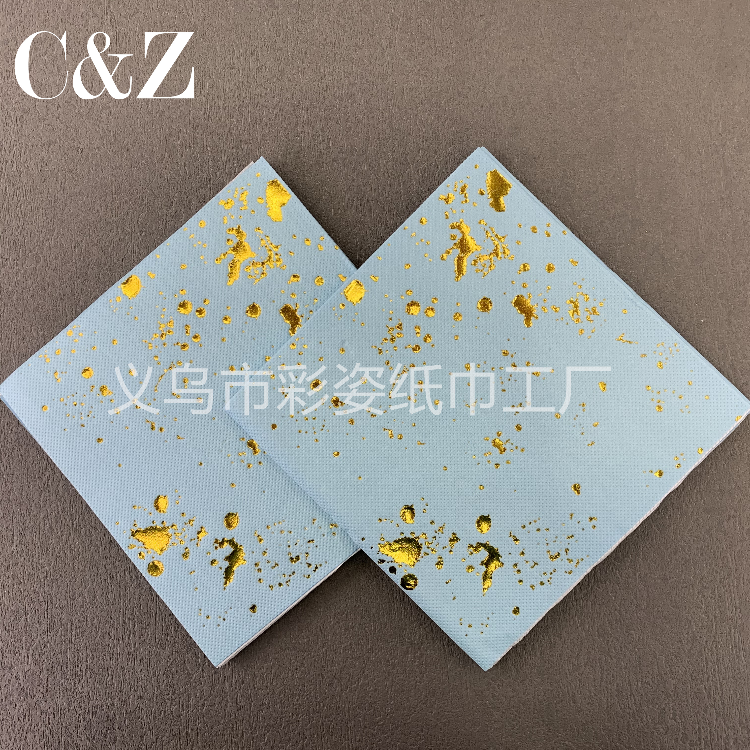 Gold-embossed series napkins, foreign trade printed napkins, square towels, double-layer napkins, factory direct sales pic 3
