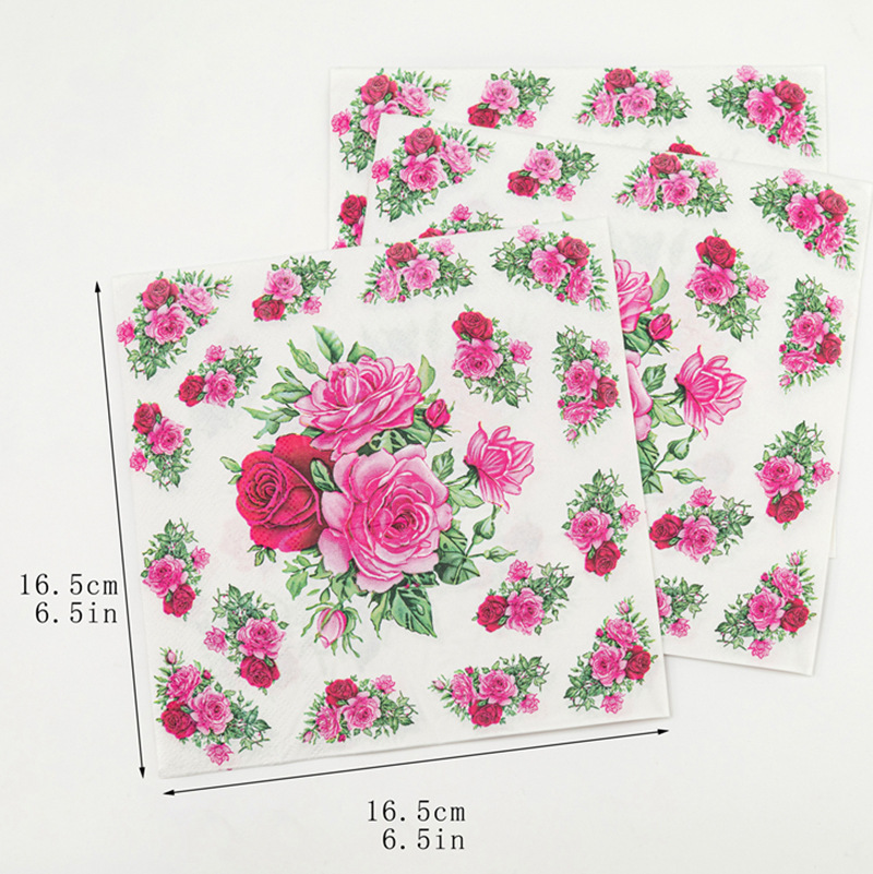 Double-layer napkins for festival parties, Western restaurant napkins, colored printed napkins, festival party supplies napkins details Picture