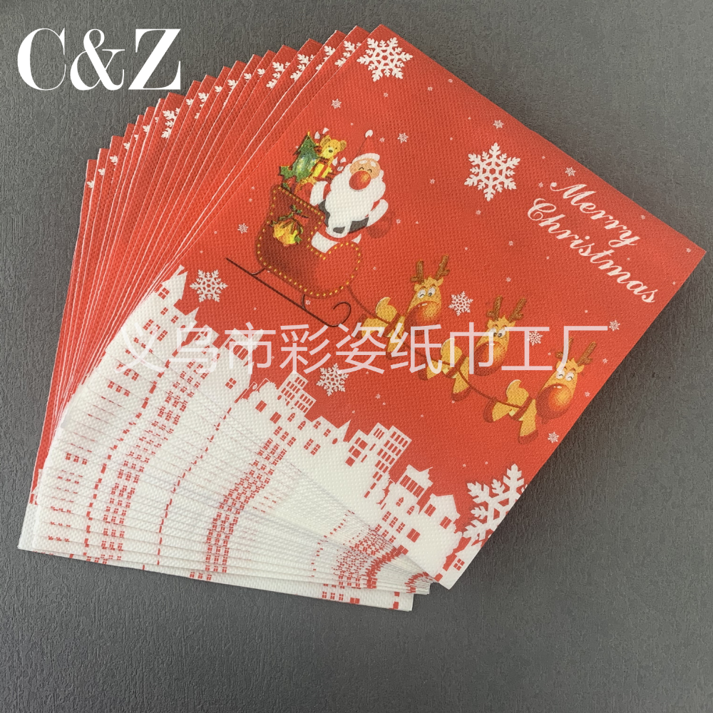 Christmas series napkins, tissues, foreign trade printed napkins, square towels, double-layer tissues, factory direct sales Item Picture