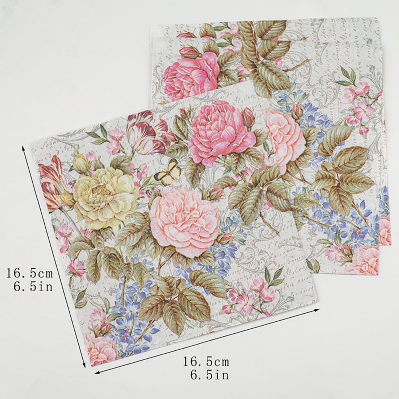 【 In Stock 】 New colored printed napkins, flower and plant facial tissues, party tissues are selling well on AliExpress Cross-border details Picture
