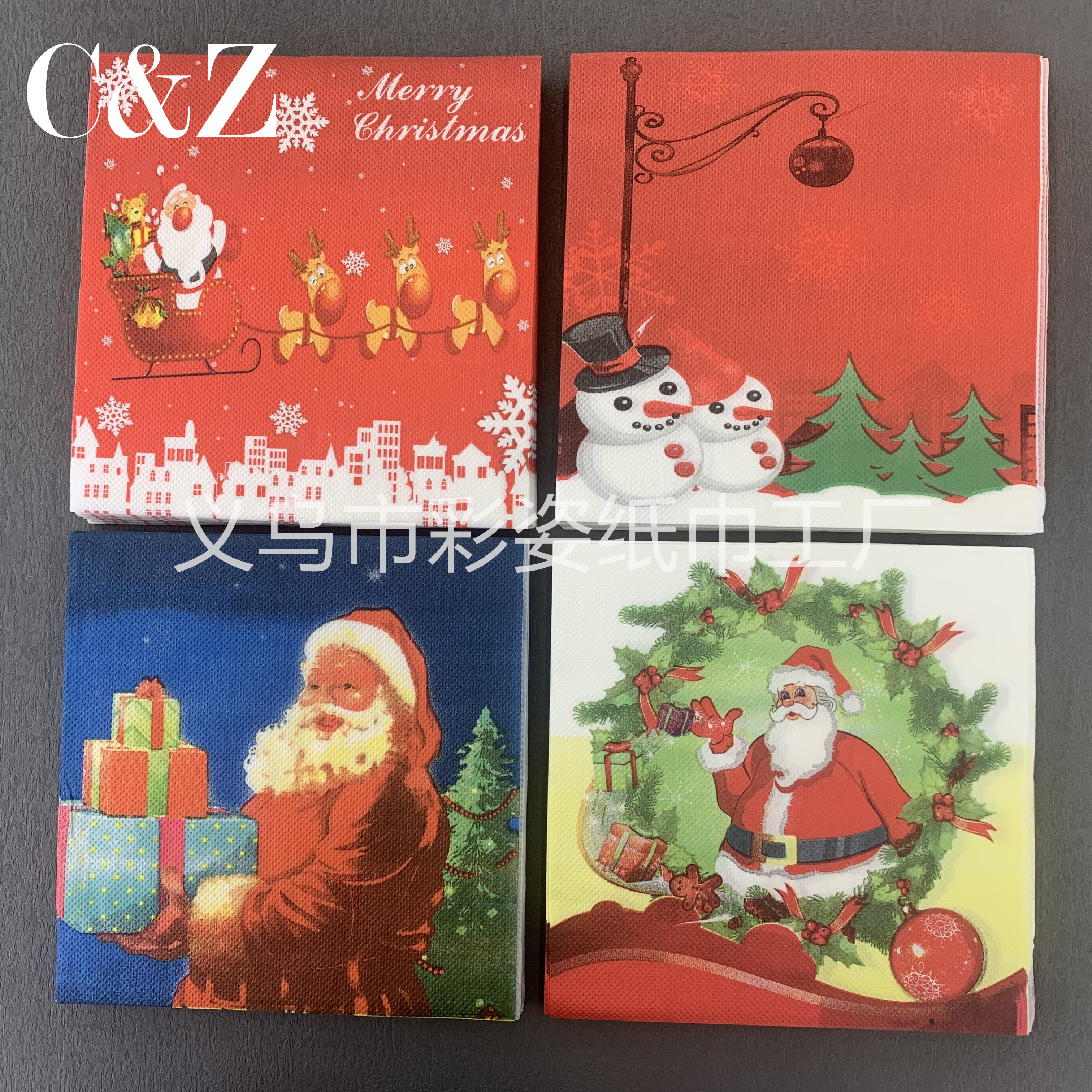 Christmas series napkins, tissues, foreign trade printed napkins, square towels, double-layer tissues, factory direct sales pic 2