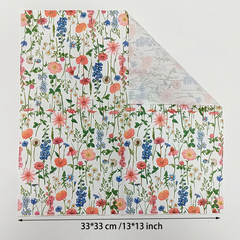 The manufacturer supplies colorful creative theme "happy birthday" printed napkins and flower festival napkins Specification image