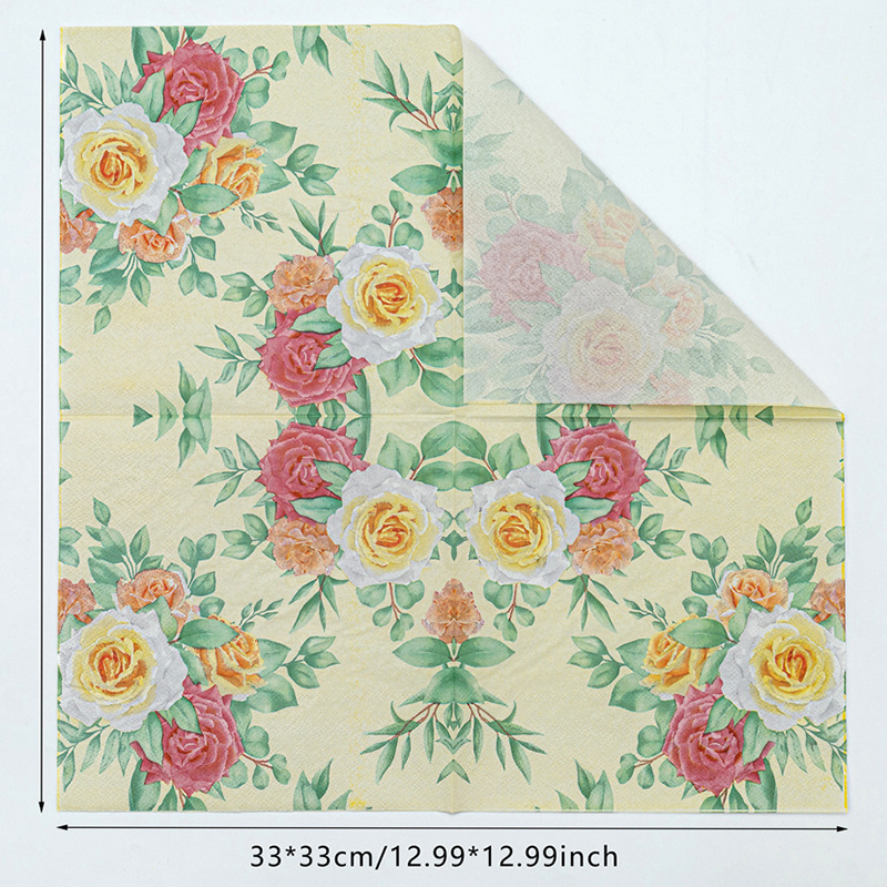 【 In Stock 】 Colorful printed napkins, flower and plant series, creative tissues, printed facial tissues, napkins, tissues Specification image