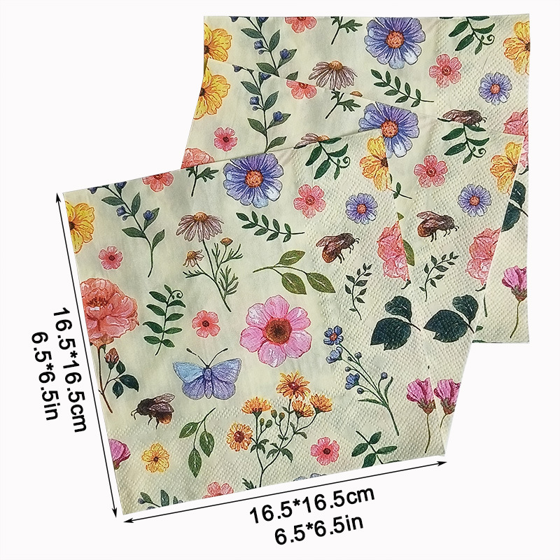 Direct sales from the factory with cross-border color printed napkins, virgin wood pulp color printed party printed napkins details Picture
