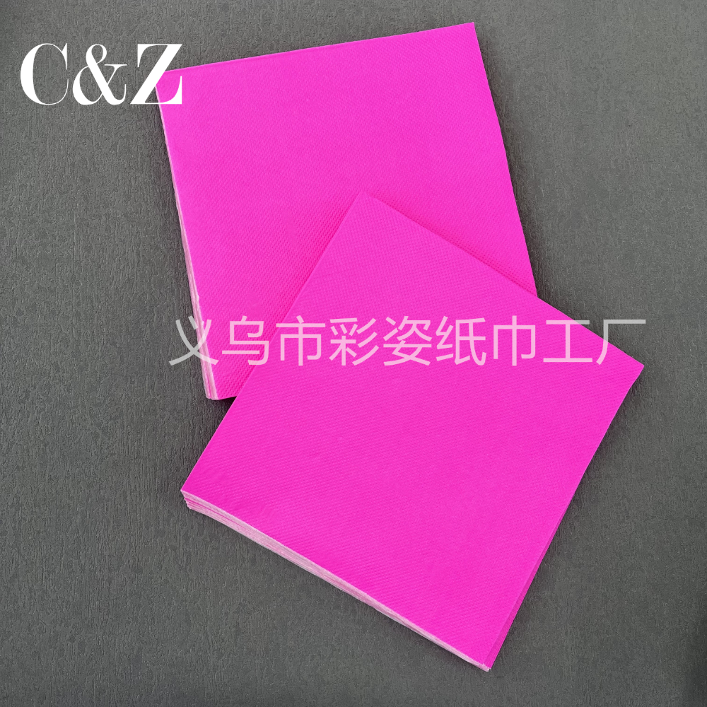 Single-color napkins, handkerchief tissues, facial tissues, 33*33cm, restaurant printed napkins, direct sales from foreign trade factory Specification image