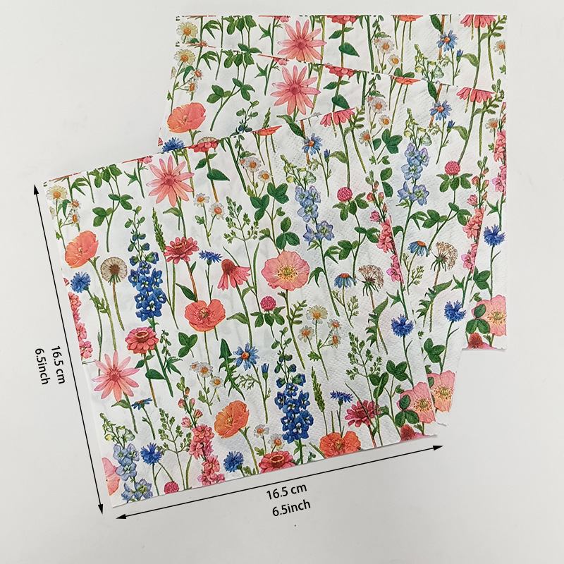 The manufacturer supplies colorful creative theme "happy birthday" printed napkins and flower festival napkins details Picture