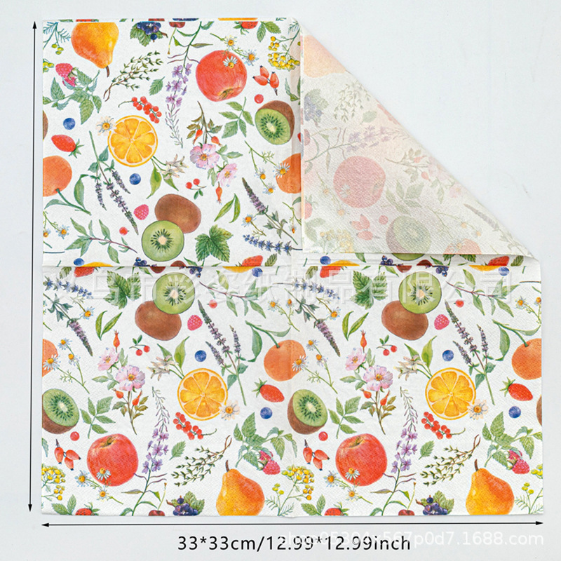 Birthday party double-layer napkins, Western restaurant napkins, colored printed napkins, festival party supplies napkins Specification image