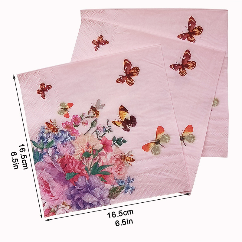 【 In Stock 】 Factory direct sales of cross-border Christmas printed tissues, napkins, Christmas printed party handkerchiefs and square towels details Picture