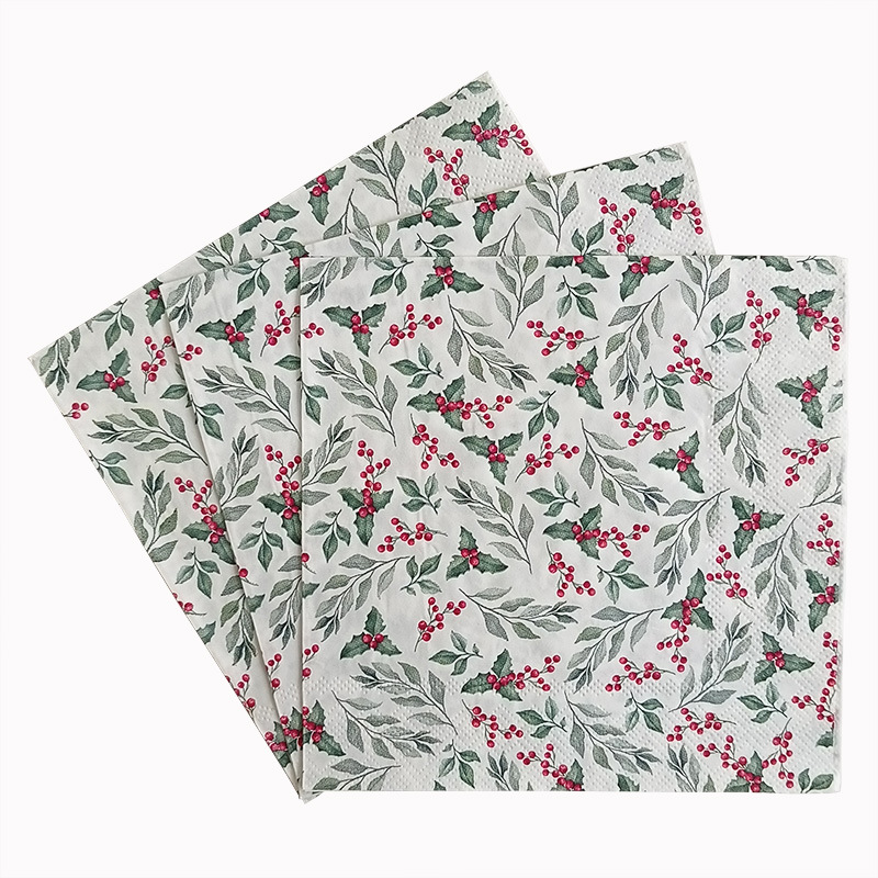 Factory wholesale cross-border in-stock colored flower and plant tissues, printed napkins, disposable paper, Western food party tissues Application Scenario