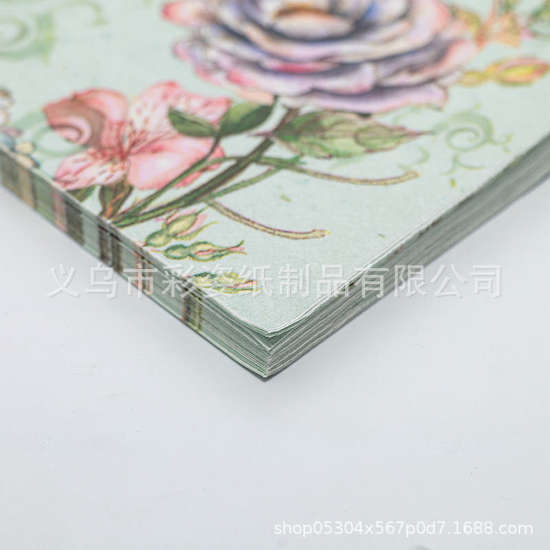 Factory direct supply of new leaf color printed napkins in stock, suitable for Western restaurants and bakeries Application Scenario
