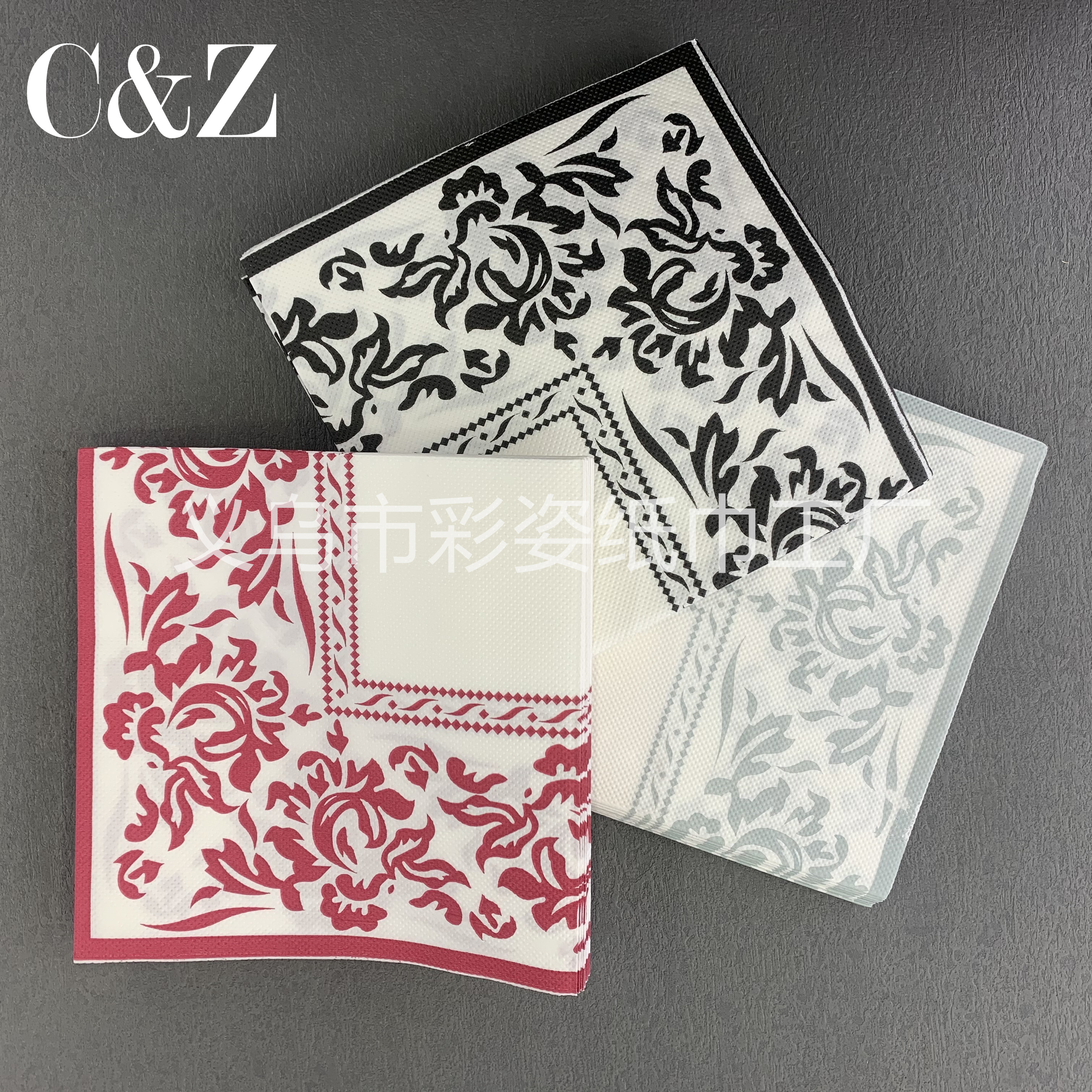 Gold and Silver Black Flower series napkins, tissues, printed napkins, square towels, double-layer tissues, factory direct sales pic 3