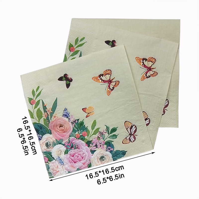 【 In Stock 】 Factory direct sales of new cross-border printed tissues, napkins, Christmas printed party handkerchiefs and square towels details Picture