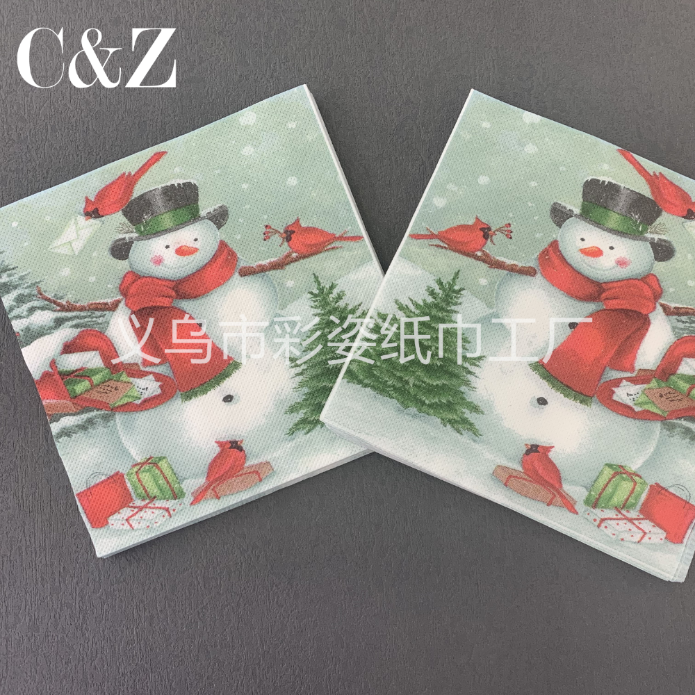 Christmas series napkins, tissues, foreign trade printed napkins, square towels, double-layer tissues, factory direct sales Specification image