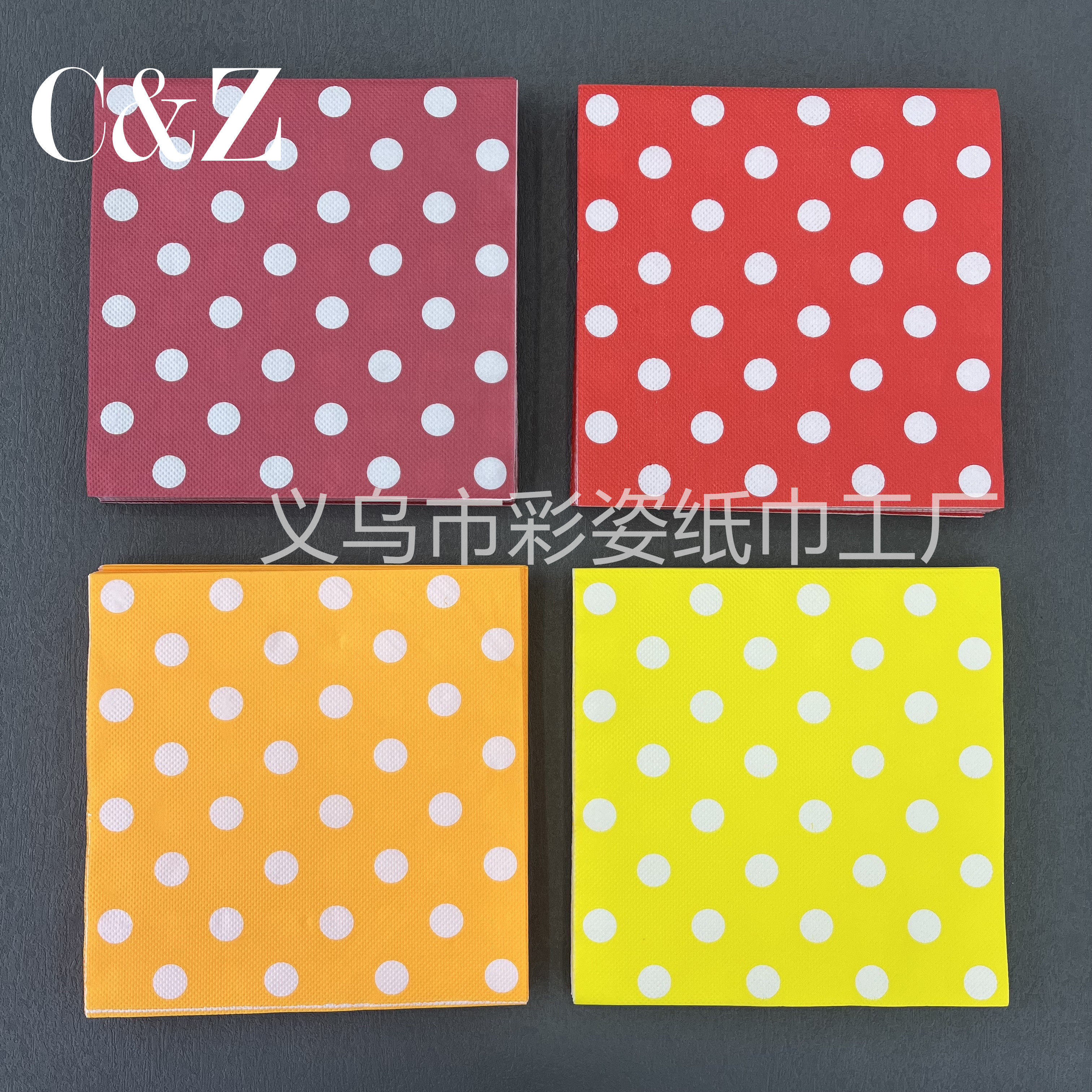 Napkins are specially supplied for export. They are 33*33cm square napkins with dot printing. They are directly sold by the factory for restaurants and hotels pic 2