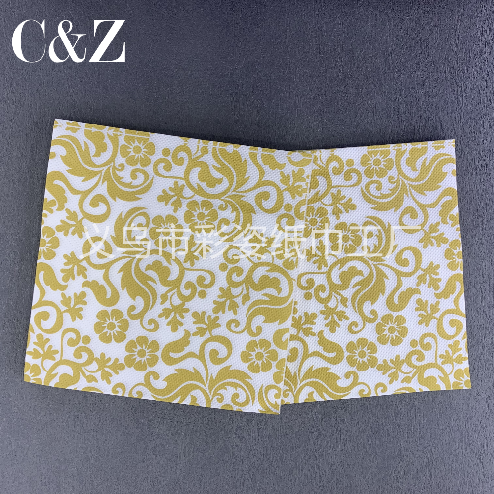 Gold and Silver Black Flower series napkins, tissues, printed napkins, square towels, double-layer tissues, factory direct sales Specification image