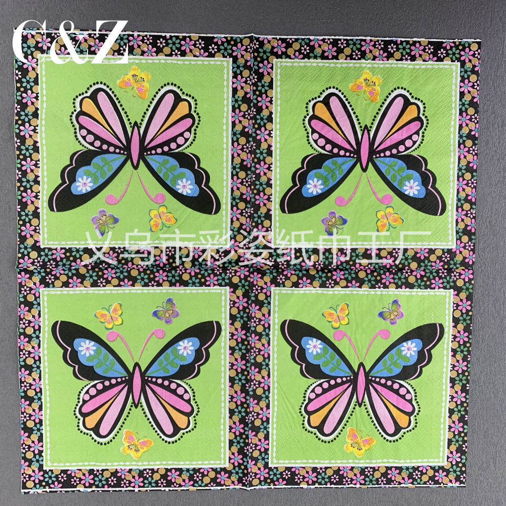 Flower and grass series napkins, tissues, foreign trade printed napkins, square towels, double-layer tissues, factory direct sales Item Picture