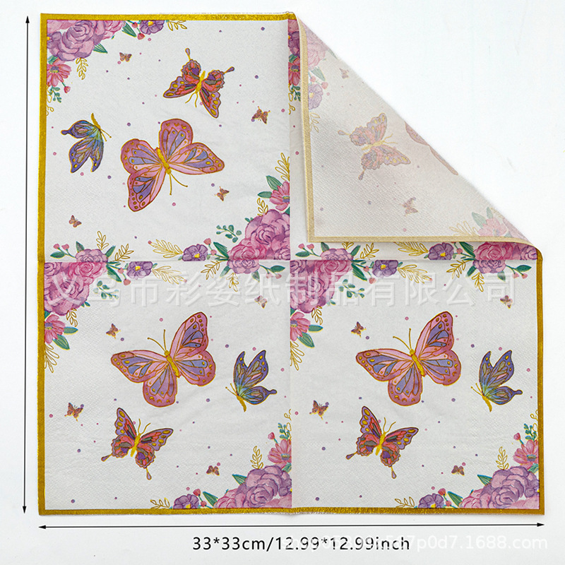 Printed party tissues, napkins, colored printed napkins, tissues, festival decoration supplies, printed napkins Specification image