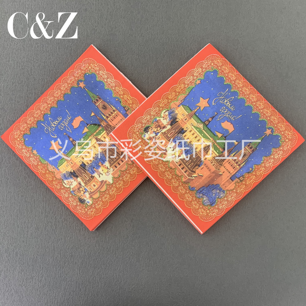 Christmas series napkins, tissues, foreign trade printed napkins, square towels, double-layer tissues, factory direct sales Item Picture