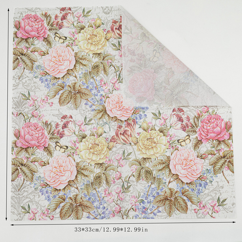 【 In Stock 】 New colored printed napkins, flower and plant facial tissues, party tissues are selling well on AliExpress Cross-border Specification image