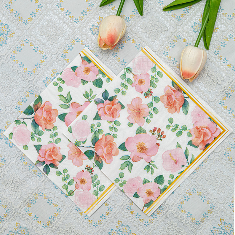 Factory wholesale stock of colored flower, plant and animal tissues, printed napkins, disposable paper, Western food party tissues