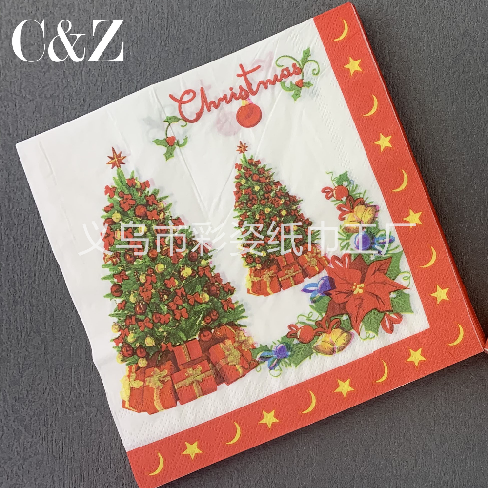 Christmas series napkins, tissues, foreign trade printed napkins, square towels, double-layer tissues, factory direct sales details Picture