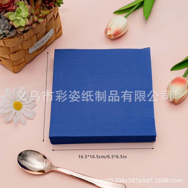 【 In Stock 】25cm*25cm single-color double-layer printed tissues, printed napkins, creative tissues, facial tissues Specification image