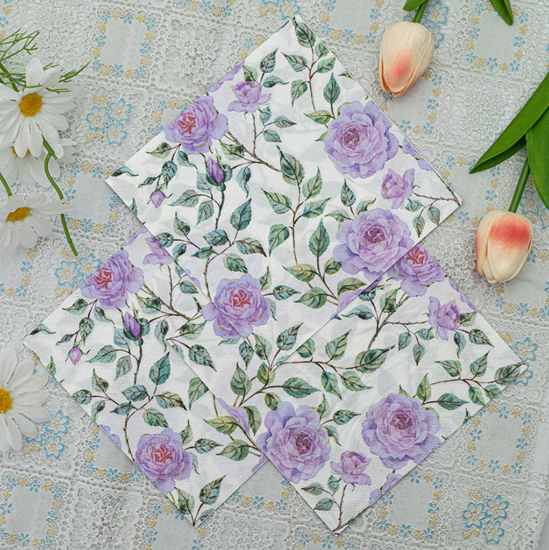 【 In Stock 】 Colored printed napkins, wedding tissues, handkerchief paper, disposable restaurant decoration paper