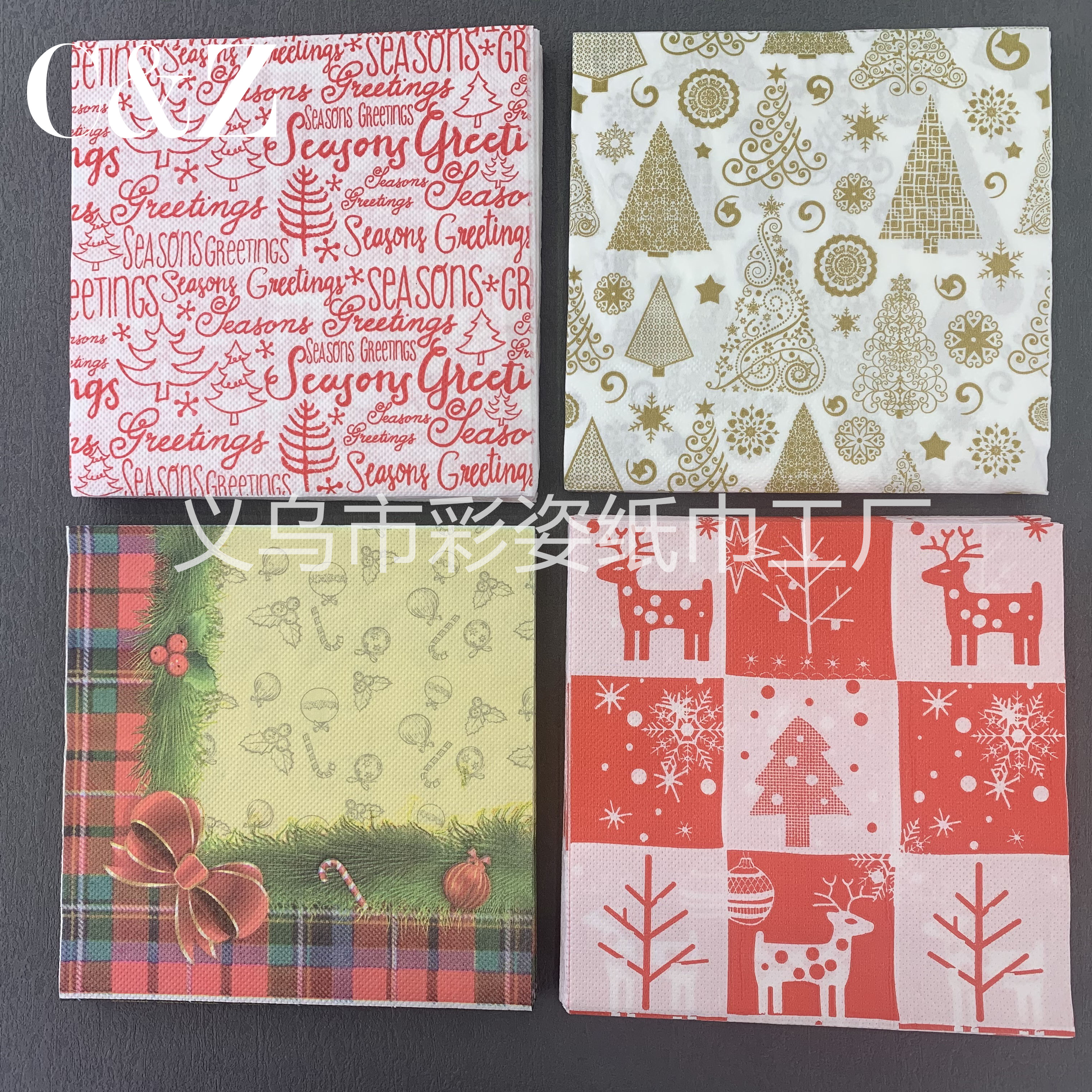 Christmas series napkins, tissues, foreign trade printed napkins, square towels, double-layer tissues, factory direct sales pic 1