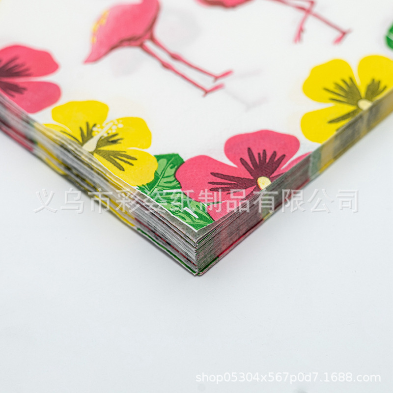 The manufacturer has a wide range of products in stock, including popular festival and party tissues, napkins, and colored printed napkins for cross-border e-commerce Application Scenario