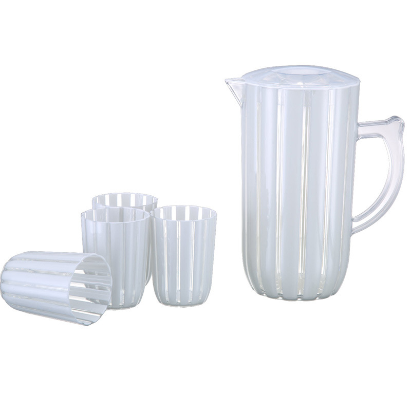 Household simple large-capacity plastic two-color cold water kettle, juice kettle, large-capacity cold water kettle set, high-temperature resistant gift Application Scenario