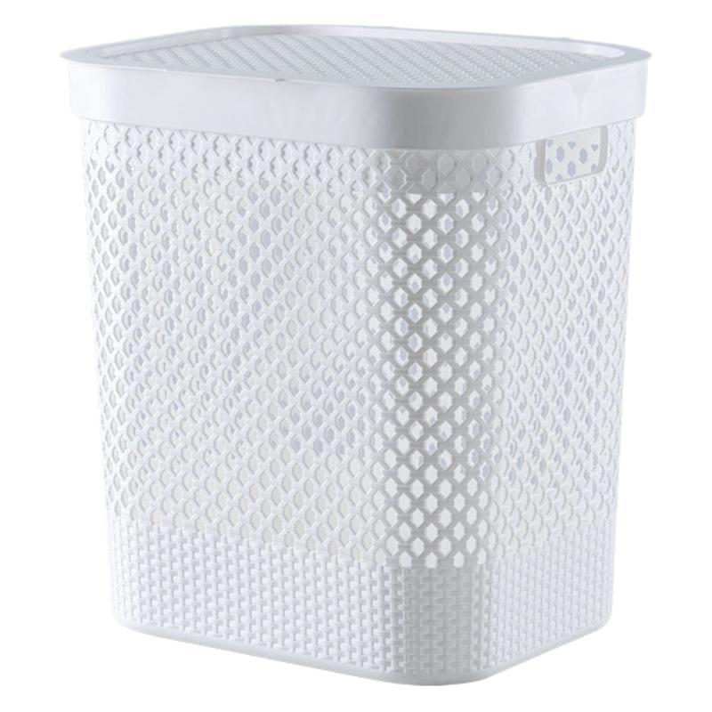 Factory direct sales of large-sized imitation rattan woven Japanese-style dirty clothes baskets, plastic laundry baskets, bathroom dirty clothes storage baskets, dirty clothes hampers Application Scenario