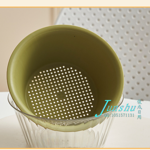 Double-layer mini draining basket, cute round fruit basket for home use, transparent fruit storage basket for kitchen washing details Picture