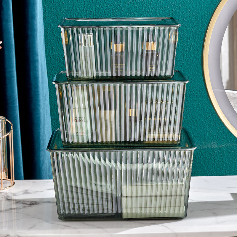 Three-color available, uncovered household sundries storage basket, gold edge handle, Nordic style semi-transparent storage basket, organizing frame Specification drawing