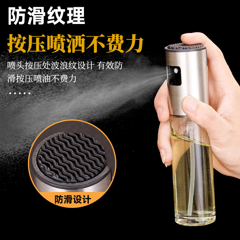Wholesale olive oil bottles, kitchen and household barbecue spray cans, spray cans, spray bottles, press-type atomizing spray bottles details Picture